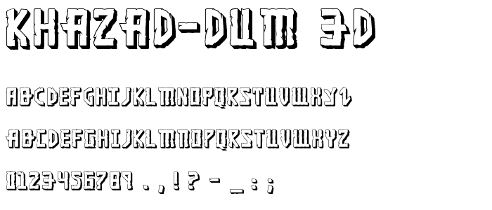 Khazad-Dum 3D font